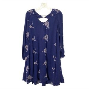 Floral Navy Dress Anthropology Free People